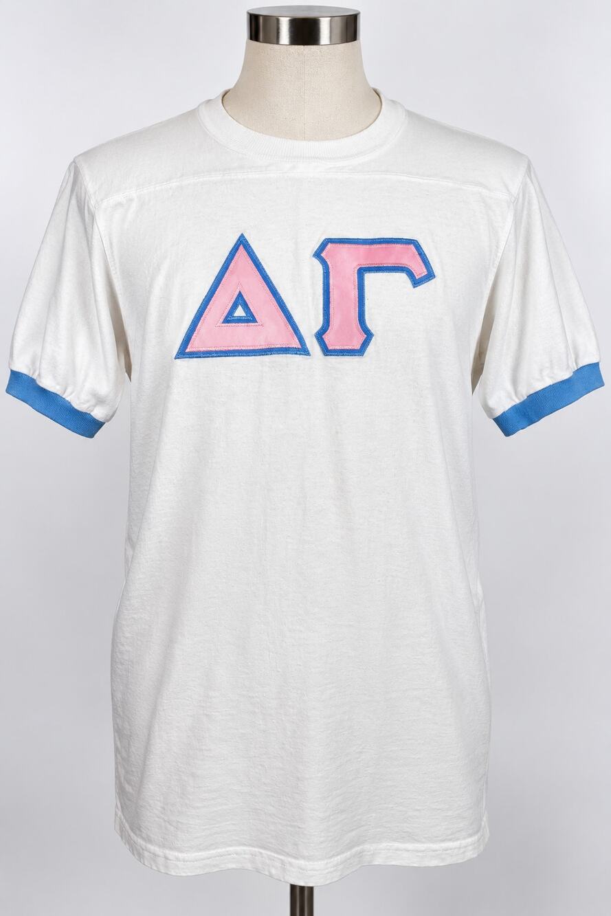 Delta Gamma ΔΓ Sorority Shirt Large American MFG Co Applique Greek Letter Tee